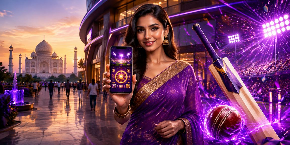 Taj Mahal illuminated with neon cricket betting theme in Agra