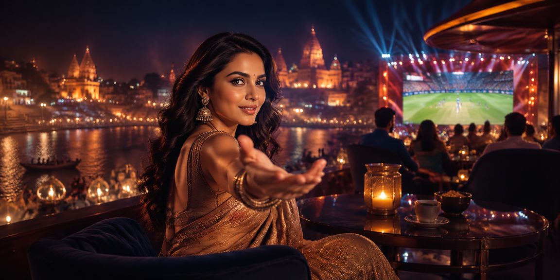 Lottery player enjoying betting near Varanasi Ghat during evening
